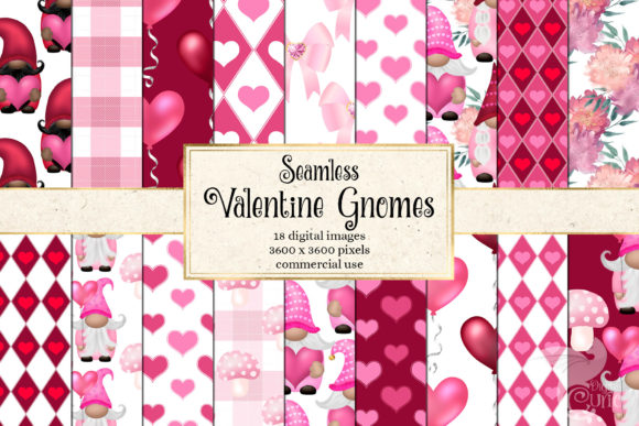Download Valentine Gnome Digital Paper - Paper Collection