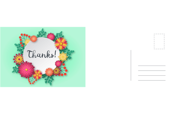 Download Thanks Card. Paper Cut Floral Frame with - Paper Collection