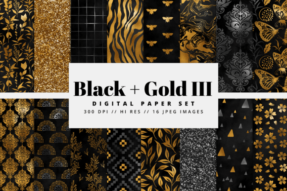 Download Black and Gold Digital Paper - Paper Collection