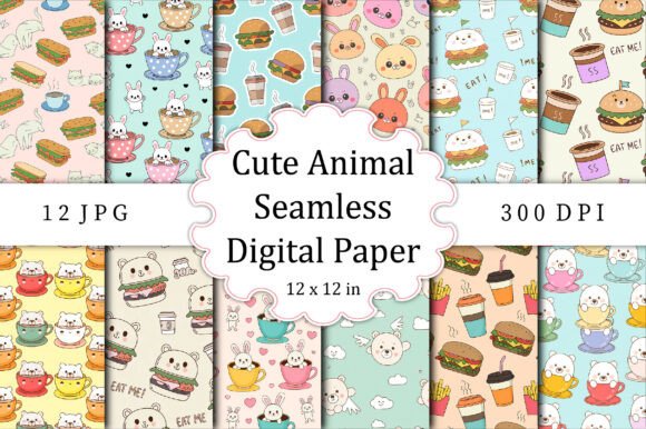 Download Cute Animal Seamless Digital Paper - Paper Collection