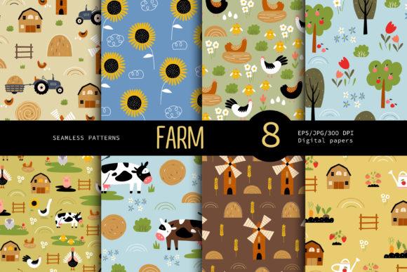 Download Farm Animal Digital Paper. - Paper Collection