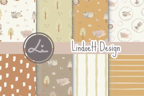 Download Cute Safari Animal Digital Paper - Paper Collection