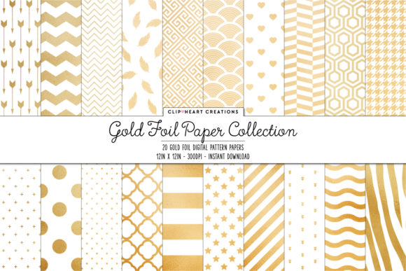 Download Gold Foil Pattern Papers - Paper Collection