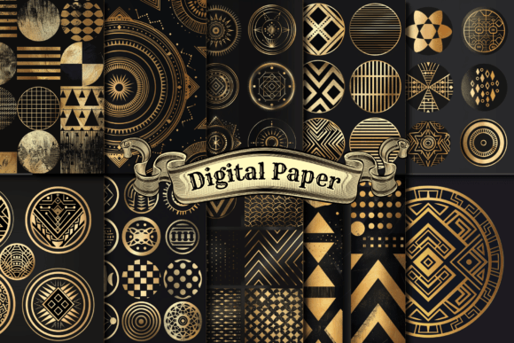 Download Elegant Black and Gold Digital Paper - Paper Collection