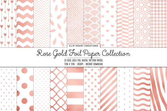 Download Rose Gold Foil Pattern Papers - Paper Collection