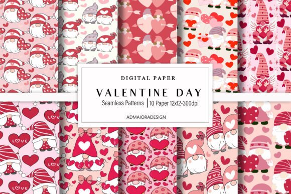 Download Valentines Day	Gnome Digital Paper - Paper Collection