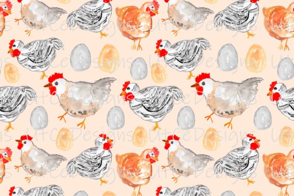 Download Chicken Pattern, Animal Digital Paper - Paper Collection