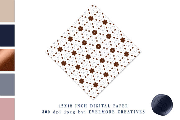 Download Copper &amp; Dusty Blue Zodiac Digital Paper - Paper Collection
