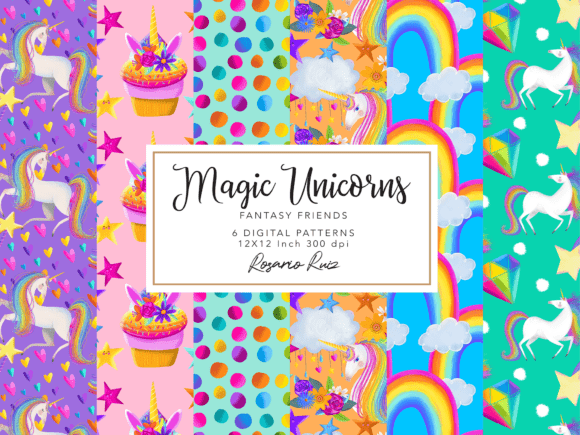 Download Unicorn Digital Paper, Pattern Unicorn - Paper Collection