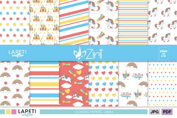 Download Unicorn Digital Paper Pack for Crafting - Paper Collection