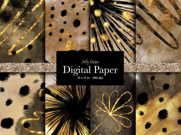Download Elegant Black and Gold Digital Paper - Paper Collection