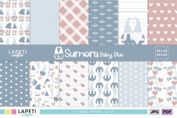 Download Valentines Gnome Digital Paper Pack - Paper Collection