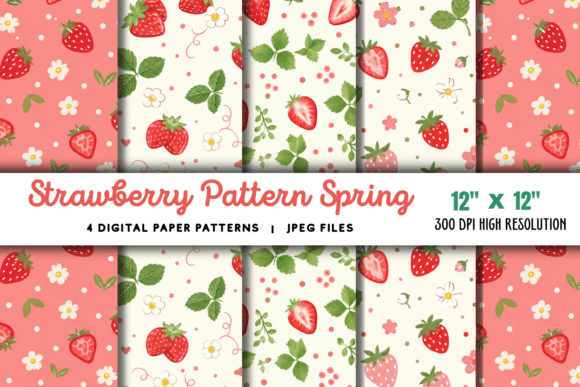 Download Strawberry Pattern Spring Summer Paper - Paper Collection