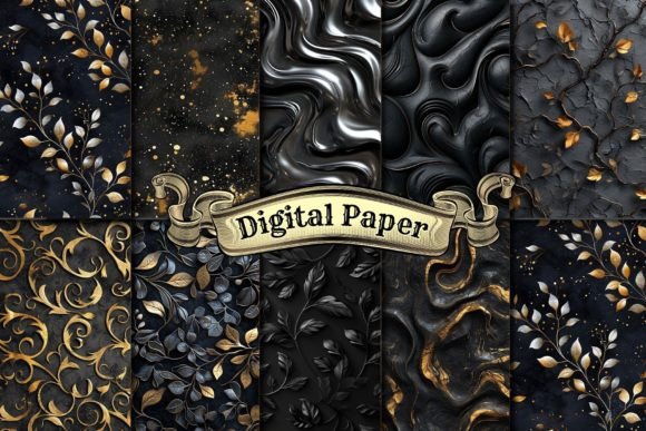 Download Black and Gold Digital Paper - Paper Collection