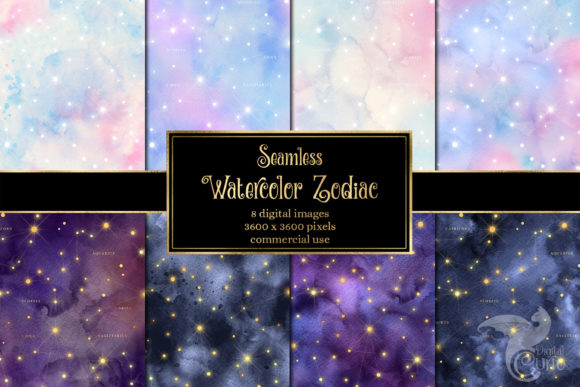 Download Watercolor Zodiac Digital Paper - Paper Collection