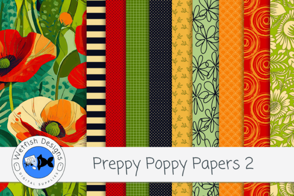 Download Preppy Poppy Digital Background Papers 2 - Paper Collection