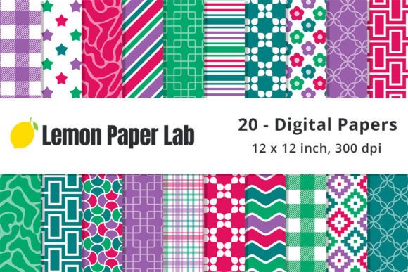 Download Pink and Teal Digital Paper - Paper Collection