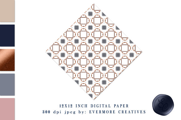 Download Copper &amp; Navy Blue Zodiac Digital Paper - Paper Collection