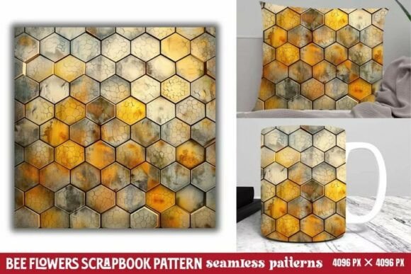 Download Bee Flowers Scrapbook Paper Pattern - Paper Collection