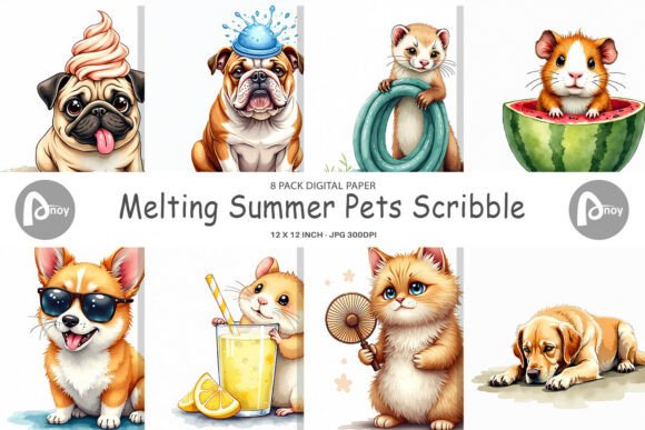 Download Melting Ugly Cute Animal Digital Paper - Paper Collection