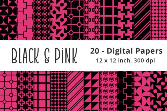 Download Black and Pink Digital Paper Background - Paper Collection
