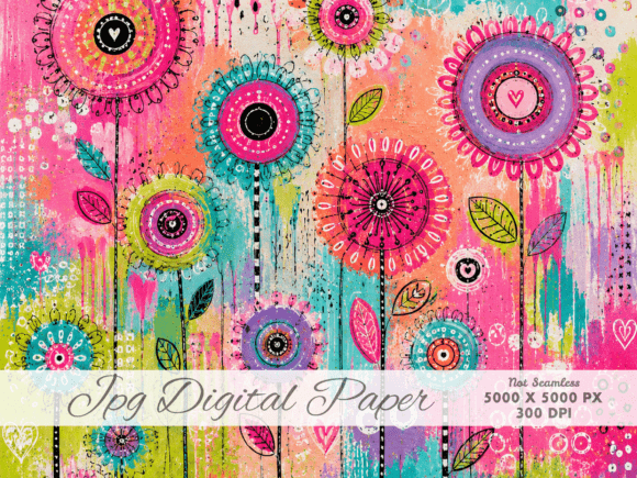 Download Flower Pop Abstract Digital Paper JPG - Paper Collection