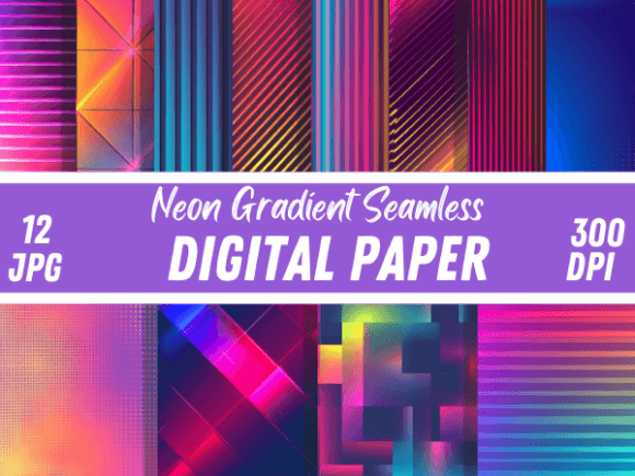 Download Neon Gradient Seamless Paper Backgrounds - Paper Collection