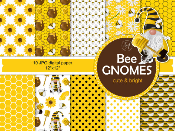 Download Bumble Bee Gnome Digital Paper - Paper Collection