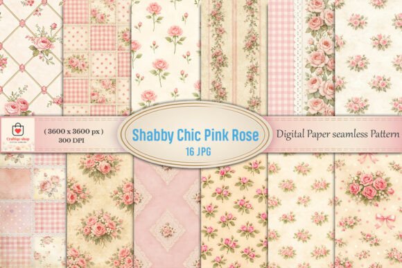 Download Shabby Chic Pink Rose Digital Paper - Paper Collection