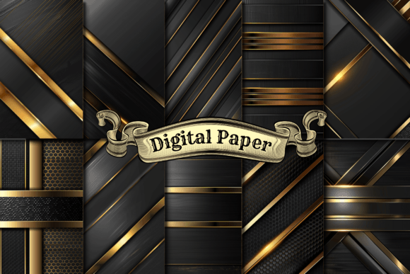Download Elegant Black and Gold Digital Paper - Paper Collection