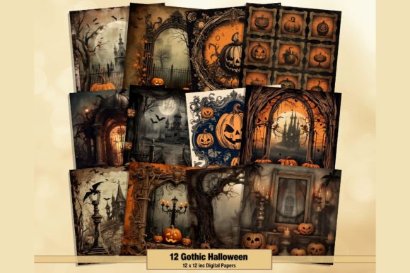 Download Vintage Gothic Spooky Digital Papers - Paper Collection