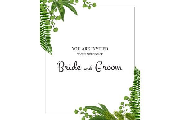 Download Wedding Invitation. Frame with Greenery - Invitation Collection