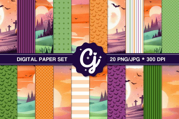 Download Halloween Patterns Set Digital Papers - Paper Collection