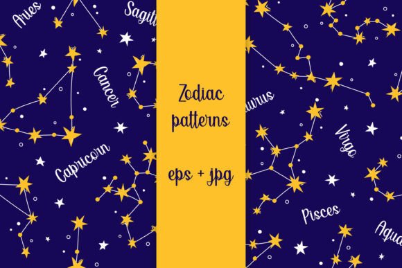 Download Zodiac Patterns Astrology Digital Paper - Paper Collection