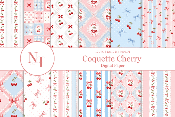 Download Cottagecore Cherry Digital Paper - Paper Collection