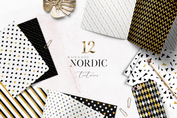 Download Black and Gold Digital Paper, Patterned - Paper Collection