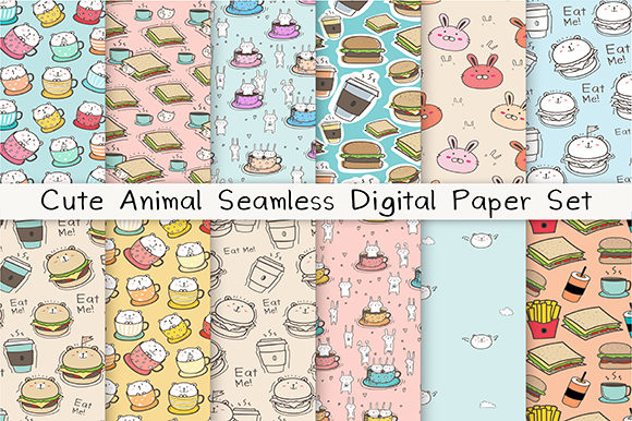 Download Cute Animal Seamless Digital Paper Set - Paper Collection