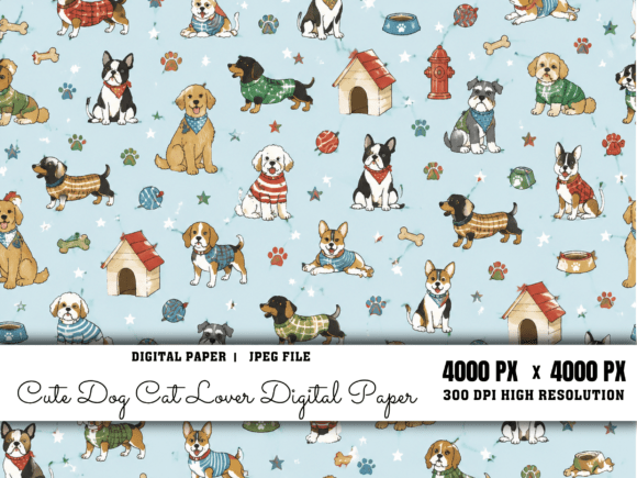 Download Cute Cat Dog Animal Digital Paper Pastel - Paper Collection
