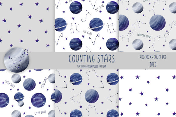 Download Watercolor Space Zodiac Digital Paper - Paper Collection