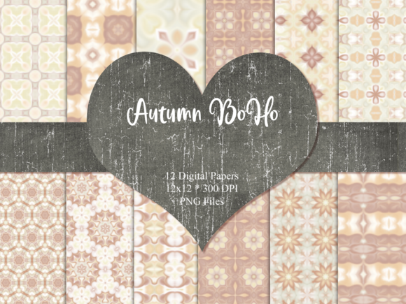 Download Autumn BoHo Scrapbook Paper - Paper Collection
