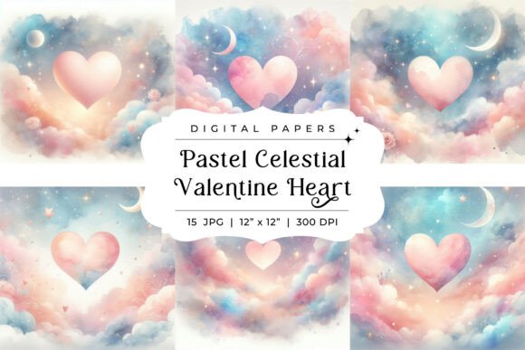 Download Pastel Celestial Valentine Heart Paper - Paper Collection
