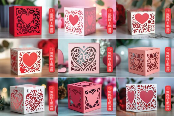 Download Paper Cut Valentine Gift Box SVG Bundle - Premium Bundle