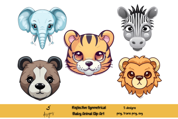 Download Reflective Symmetrical Animals Clip Art - Reflective Collection