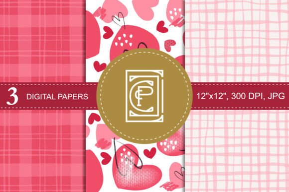 Download Valentines Cute Pink Heart Digital Paper - Paper Collection