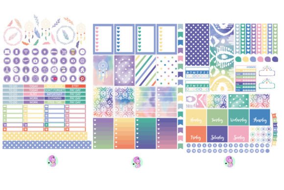 Download Boho Stickers, Happy Planner Printable - Boho stickers Collection