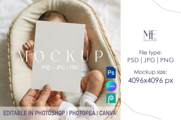 Download Newborn Invitation Mockup, Kids Card PSD - Invitation Collection