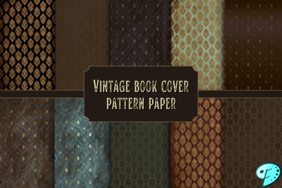 Download Vintage Book Cover Pattern Papers - Paper Collection