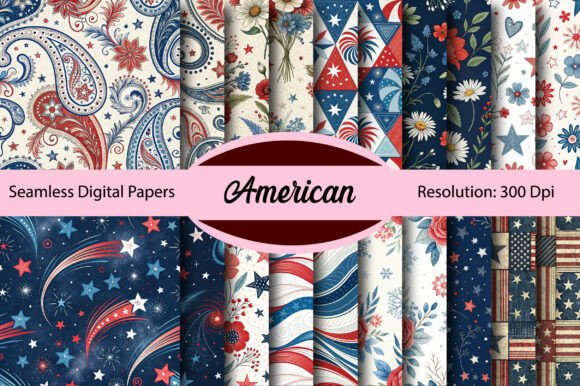 Download American Seamless Digital Paper - Paper Collection