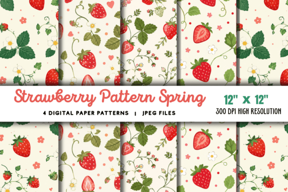 Download Strawberry Pattern Spring Summer Paper - Paper Collection