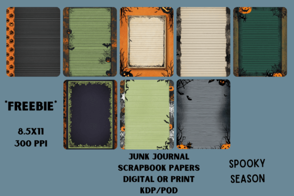 Download FREEBIE 8 Hi Res 8.5x11 Papers Spooky - Paper Collection